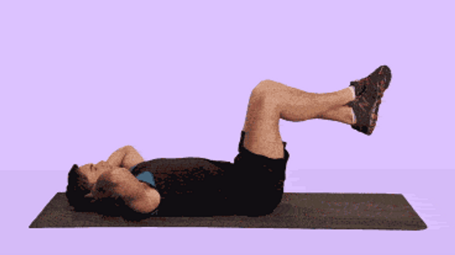 Man In Black Doing Three Way Crunches GIF