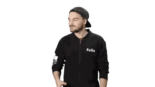 Man in Black Felix Sweatshirt Making Funny Face