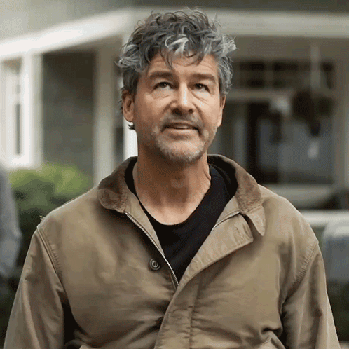 Man In Black Hat And Blue Vest And Tie GIF