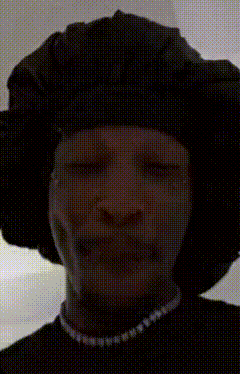 Man In Black Hat And Pearl Necklace Crying GIF