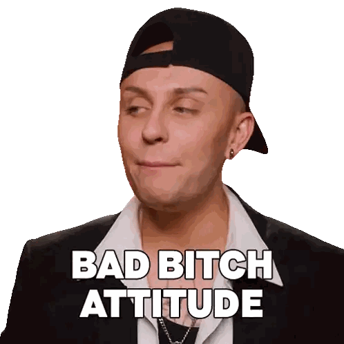 Man in Black Hat and Suit Says Bad Bitch Attitude