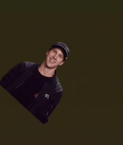 Man In Black Hat Pointing At Wiki Yadav Button GIF
