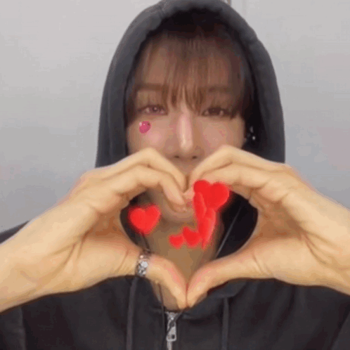 Man In Black Hoodie Making Heart Shape GIF