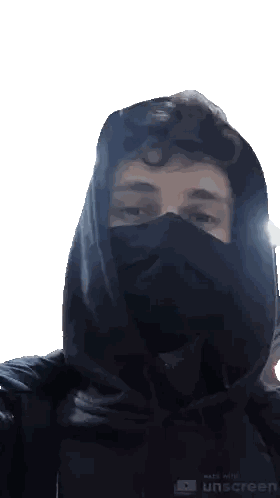 Man in Black Hoodie with Mask