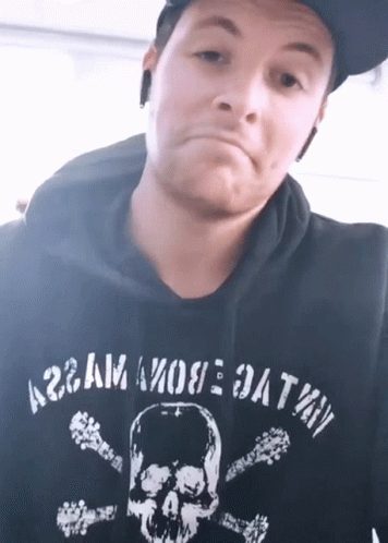 Man In Black Hoodie With Skull And Crossbones GIF