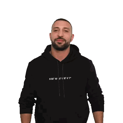 Man in Black Hoodie with Temperature Text