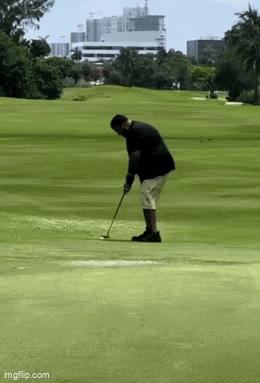 Man in Black Jacket Playing Golf