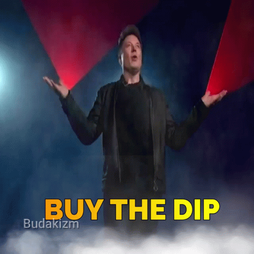 Man In Black Jacket Saying Buy The Dip GIF