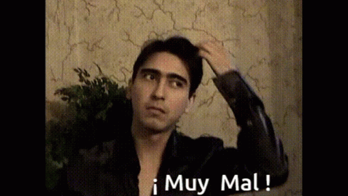 Man In Black Jacket Saying Muy Mal GIF