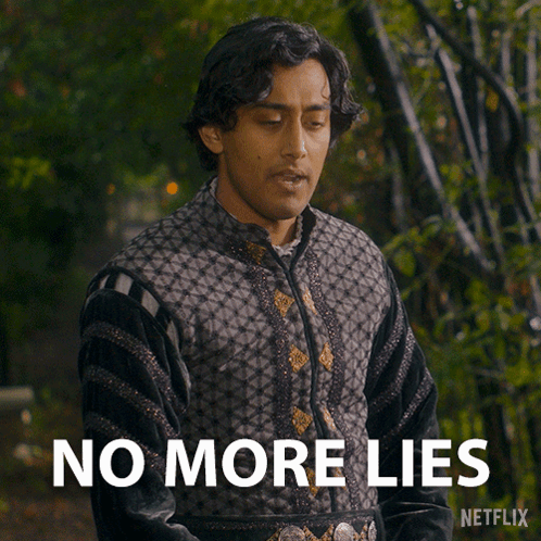 Man In Black Jacket Says No More Lies GIF
