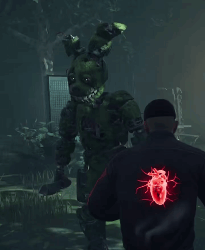 Man in Black Jacket with Heart on Back