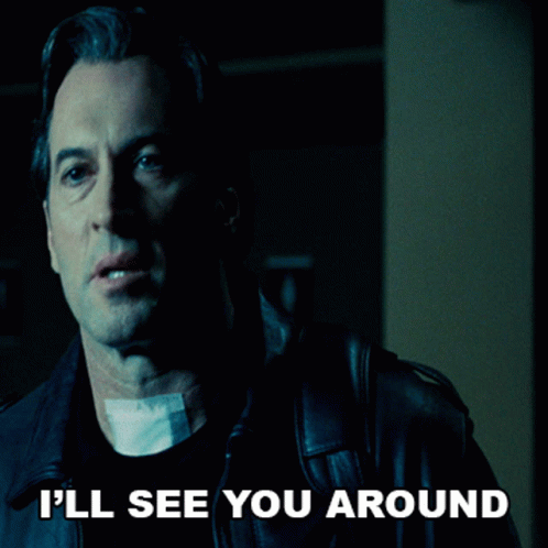 Man in Black Leather Jacket Says I'll See You Around