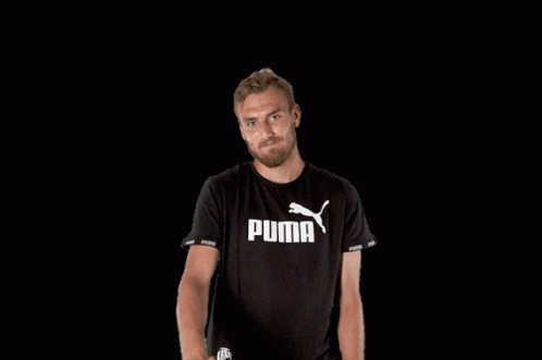 Man In Black Puma T-Shirt GIF