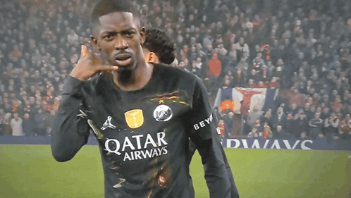 Man In Black Qatar Airways Jersey GIF