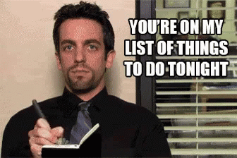 Man In Black Shirt And Tie Saying You're On My List GIF