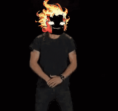 Man In Black Shirt Before Fire Saying Do It GIF