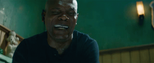 Man In Black Shirt Crying Mouth Open GIF