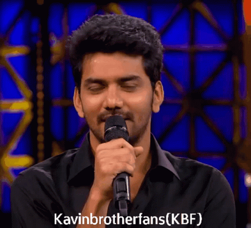 Man In Black Shirt Holding Microphone Kavinbrotherfans (KBF) GIF