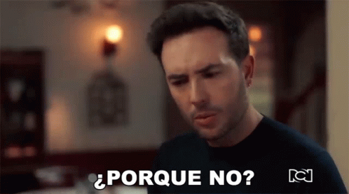 Man In Black Shirt Making Funny Face Asking Why No GIF