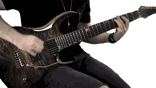 Man in Black Shirt Playing Guitar with A