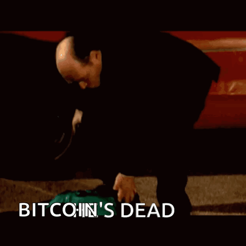 Man In Black Shirt Saying Bitcoin's Dead GIF