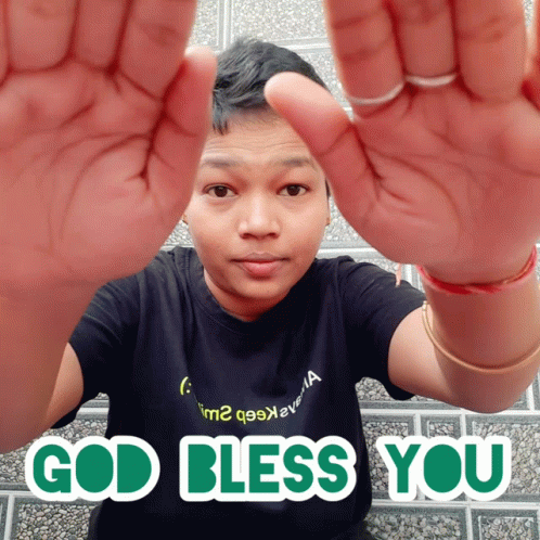 Man In Black Shirt Saying God Bless You GIF