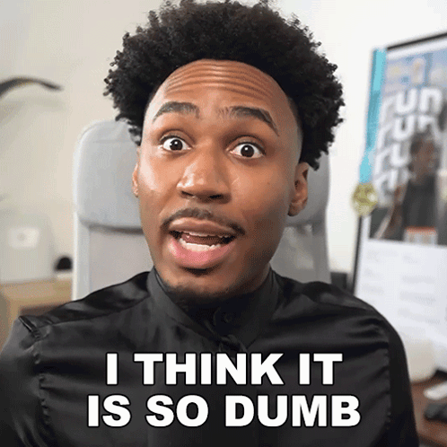 Man in Black Shirt Saying I Think It Is So Dumb