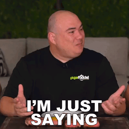 Man in Black Shirt Saying Im Just Saying