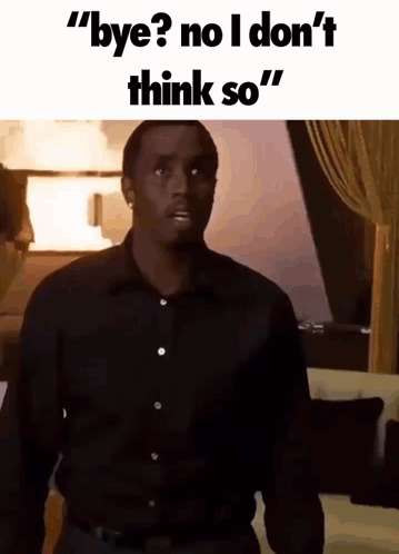Man in Black Shirt Saying No