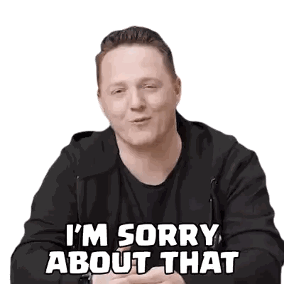 Man in Black Shirt Saying Sorry