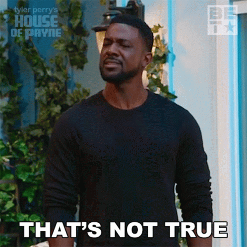 Man in Black Shirt Saying That's Not True