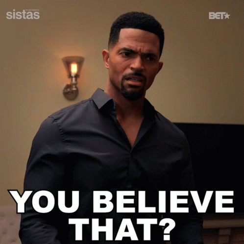 Man in Black Shirt Saying You Believe That