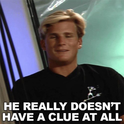 Man In Black Shirt Says He Really Doesn T Have A Clue At All GIF