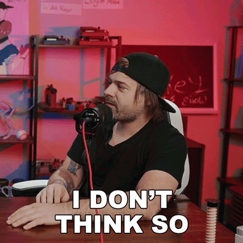 Man In Black Shirt Says I Dont Think So GIF