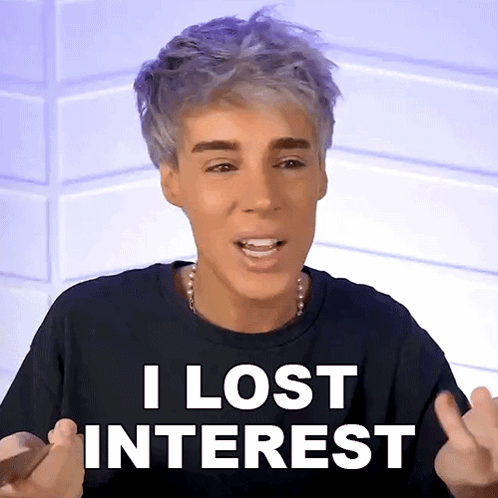 Man In Black Shirt Says I Lost Interest GIF