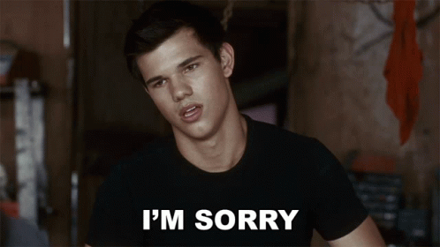 Man in Black Shirt Says Im Sorry