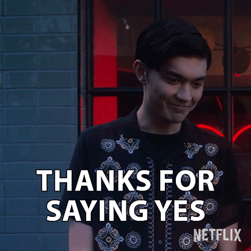 Man in Black Shirt Says Thanks for Saying Yes Netflix