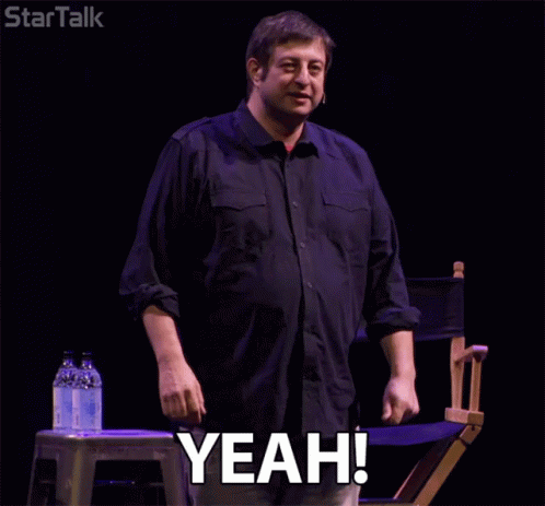 Man in Black Shirt Says Yeah