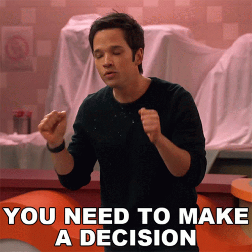Man in Black Shirt Says You Need to Make a Decision