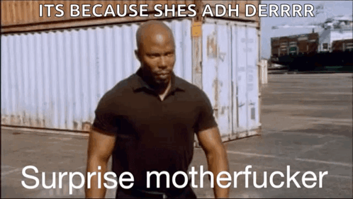 Man in Black Shirt Surprise Motherfucker