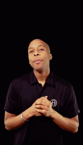 Man In Black Shirt With B GIF