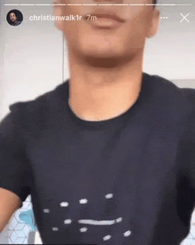 Man In Black Shirt With Name Christianwalk1r GIF