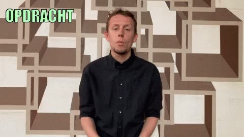 Man In Black Shirt With Opdracht GIF