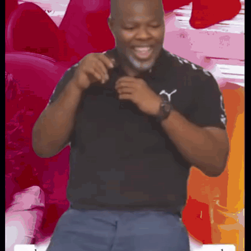 Man In Black Shirt With Puma Logo GIF