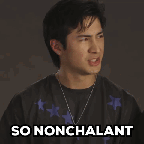 Man in Black Shirt With Stars Saying So Nonchalant