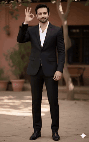 Man in Black Suit Giving OK Sign