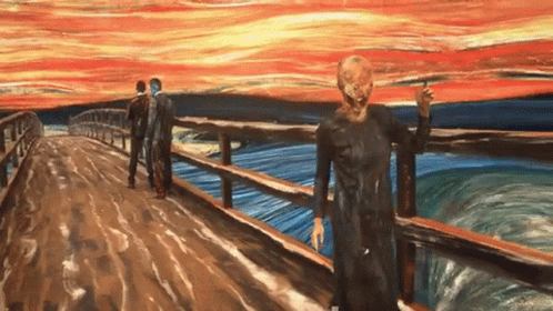 Man in Black Suit on Wooden Bridge