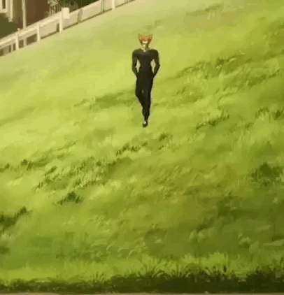 Man in Black Suit Running in Grass