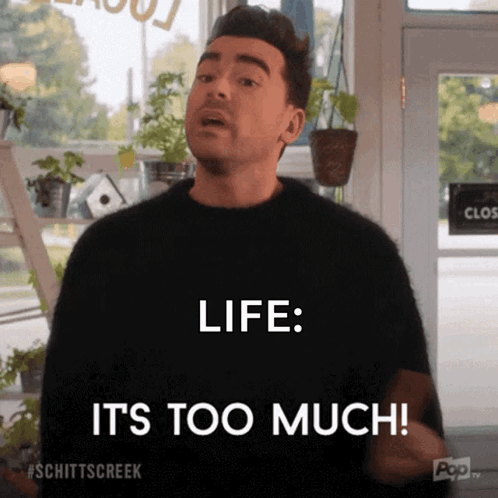 Man in Black Sweater Saying Life Is Too Much