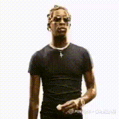 Man In Black T-Shirt And Sunglasses Holding Paper GIF